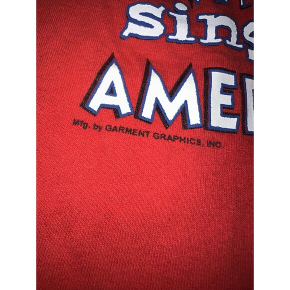 Vtg 90s Taz Tasmanian Devil T Shirt Sz L USA America 4th Of July Single Stitch - Picture 7 of 12